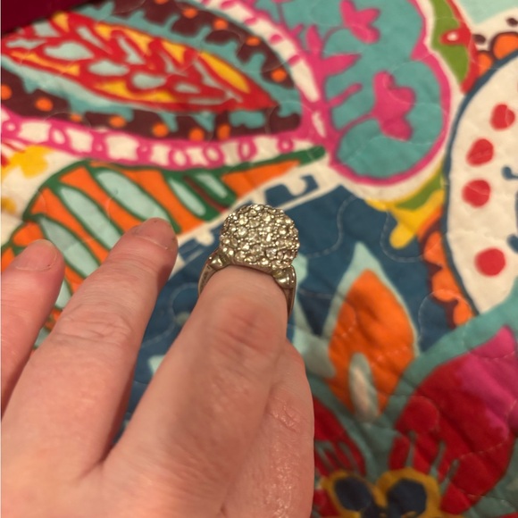 Silver Disco Ball Rhinestone Ring Y2K - Picture 2 of 2